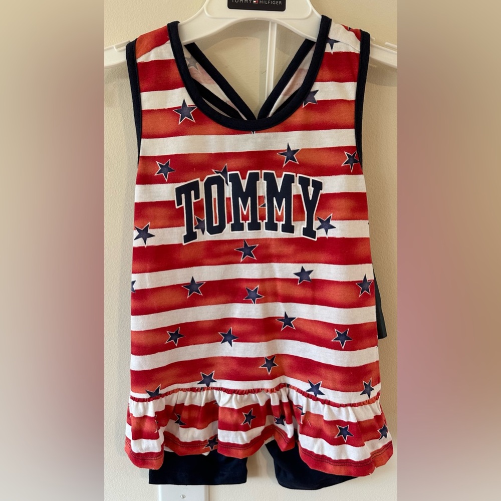 Tommy Hilfiger Girls Tank Top/Shorts Stars and Stripes Set NWT Size 6